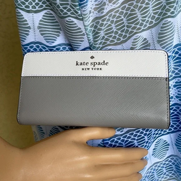 Kate Spade Staci Colorblock Large Slim Bifold Wallet - Picture 9 of 16